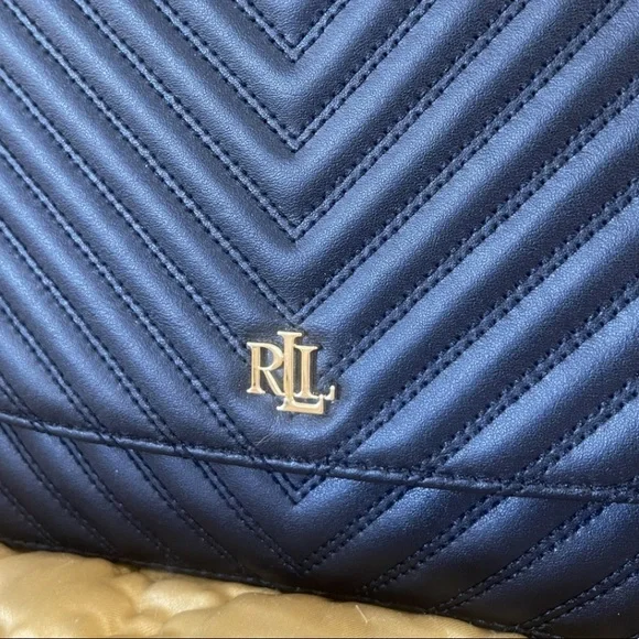 Ralph Lauren monogram bag with chain gold monogram logo hardware NWT